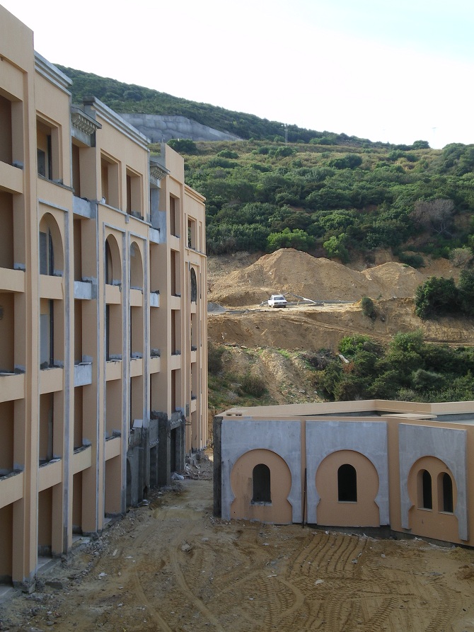 Vue d'une partie de l'hôtel lors des travaux (photo d'archives).