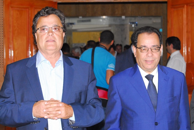 L'hôtelier Saïd Boujbel et le président de l'Association tunisienne des banques, Ahmed El Karm.